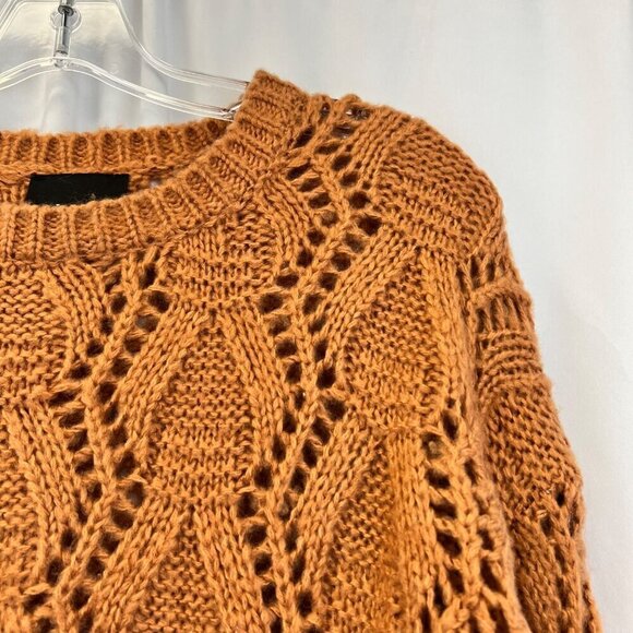 Lumiere Open Knit Long Sleeve Pullover Sweater Womens Size Small Spice - Picture 3 of 9